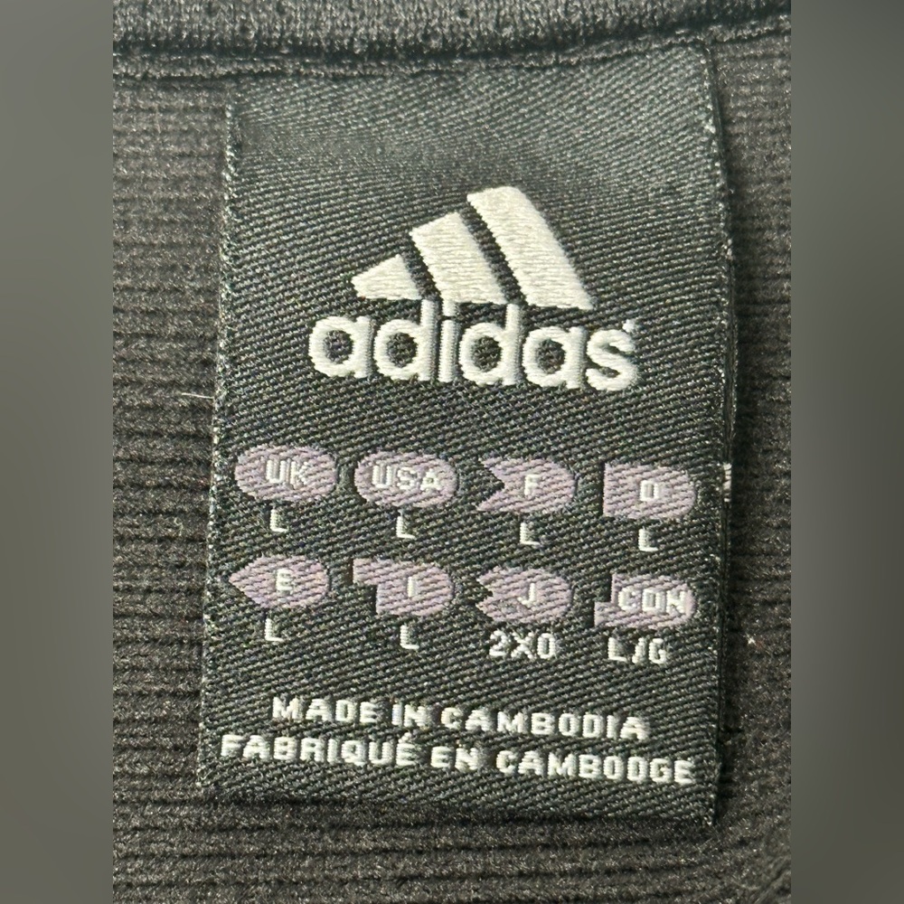 Adidas Sweatshirt‎ Men's Large Black Long Sleeve Crew Neck Athletic Gym Gear Run - Picture 12 of 16